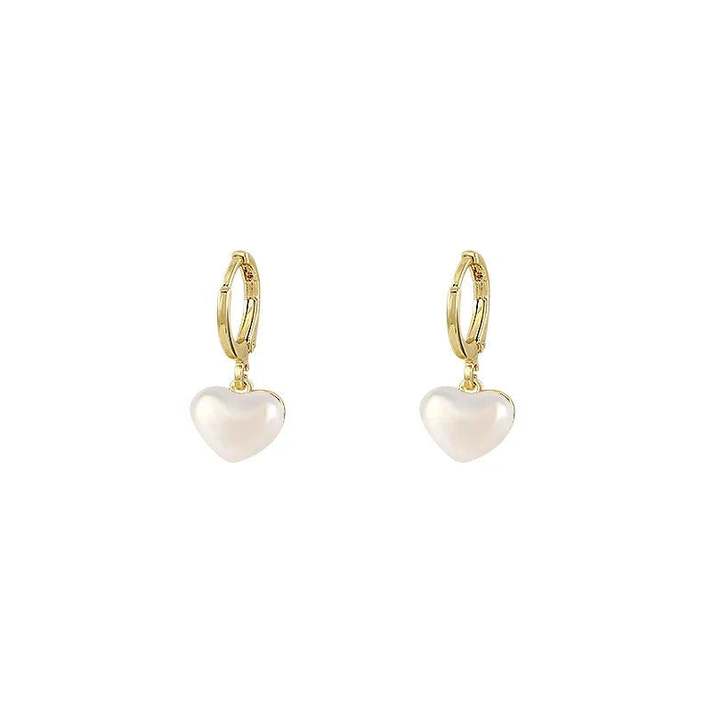 Classic Pearl Heart Earrings Fashion Jewelry