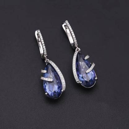 Lolite Blue Mystic Quartz Sterling Silver  Jewelry Set