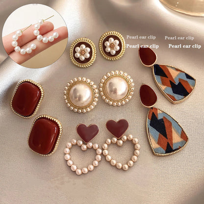 Pearl Earrings For Women Fashion Jewelry Enamel