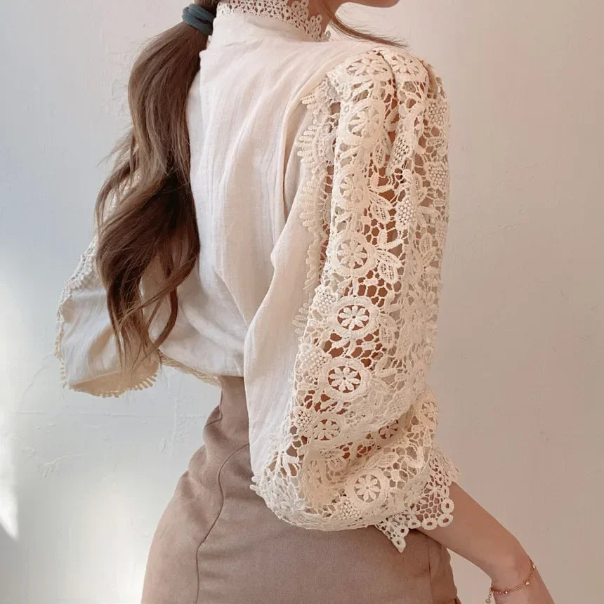 Long Sleeve Lace Blouse