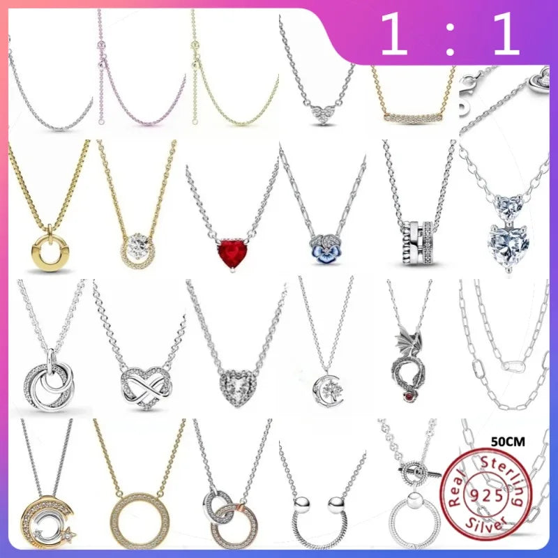 .925 Sterling Silver Necklace Zirconia Bow Exquisite Jewelry