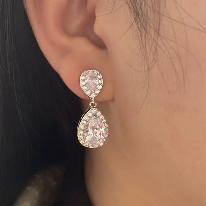 Classic Cubic Zirconia Tear Drop Earrings