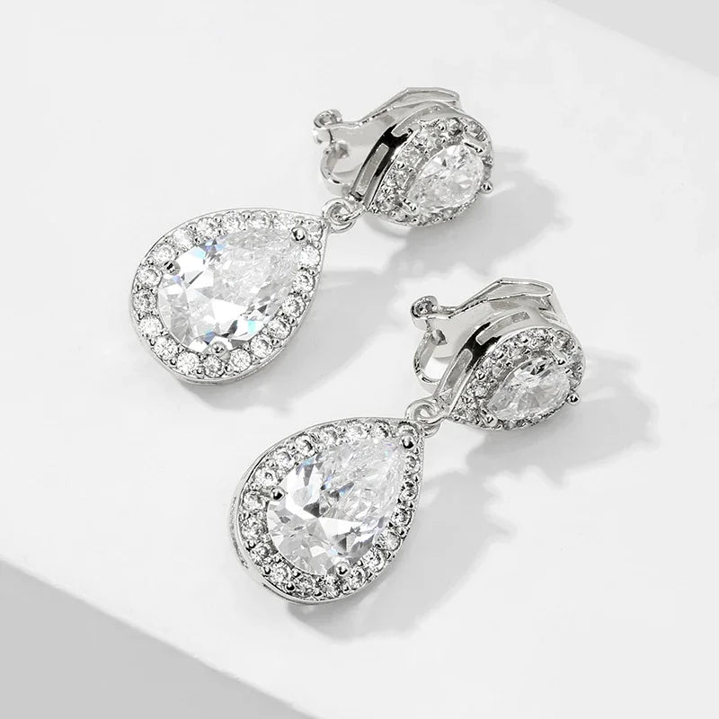 Classic Cubic Zirconia Tear Drop Earrings