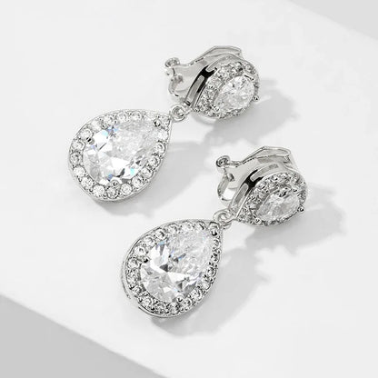 Classic Cubic Zirconia Tear Drop Earrings