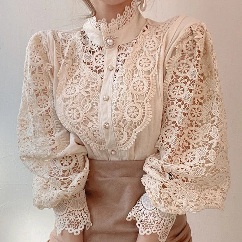 Long Sleeve Lace Blouse