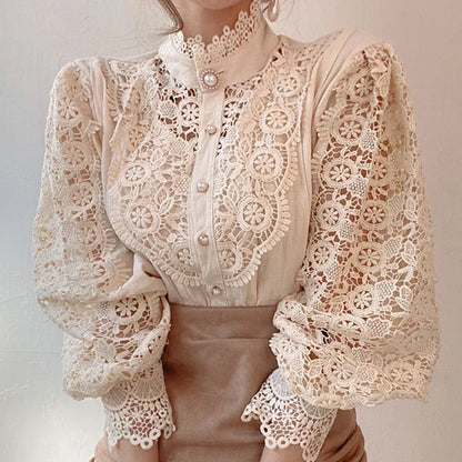 Long Sleeve Lace Blouse