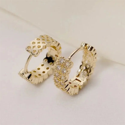 Bohemian Style Cubic Zirconia Hoop Earrings