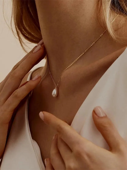 Pearl Choker Necklace for Women, 14k Gold Plated