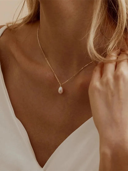 Pearl Choker Necklace for Women, 14k Gold Plated