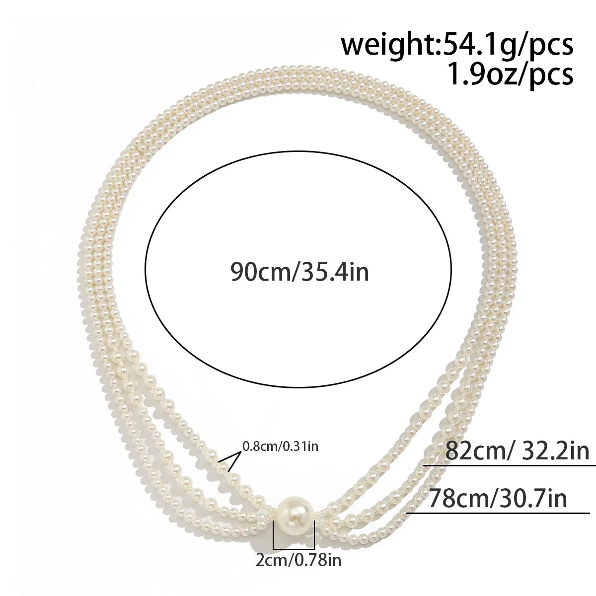 Baroque Multilayer Imitation Pearl Long Chain Necklace