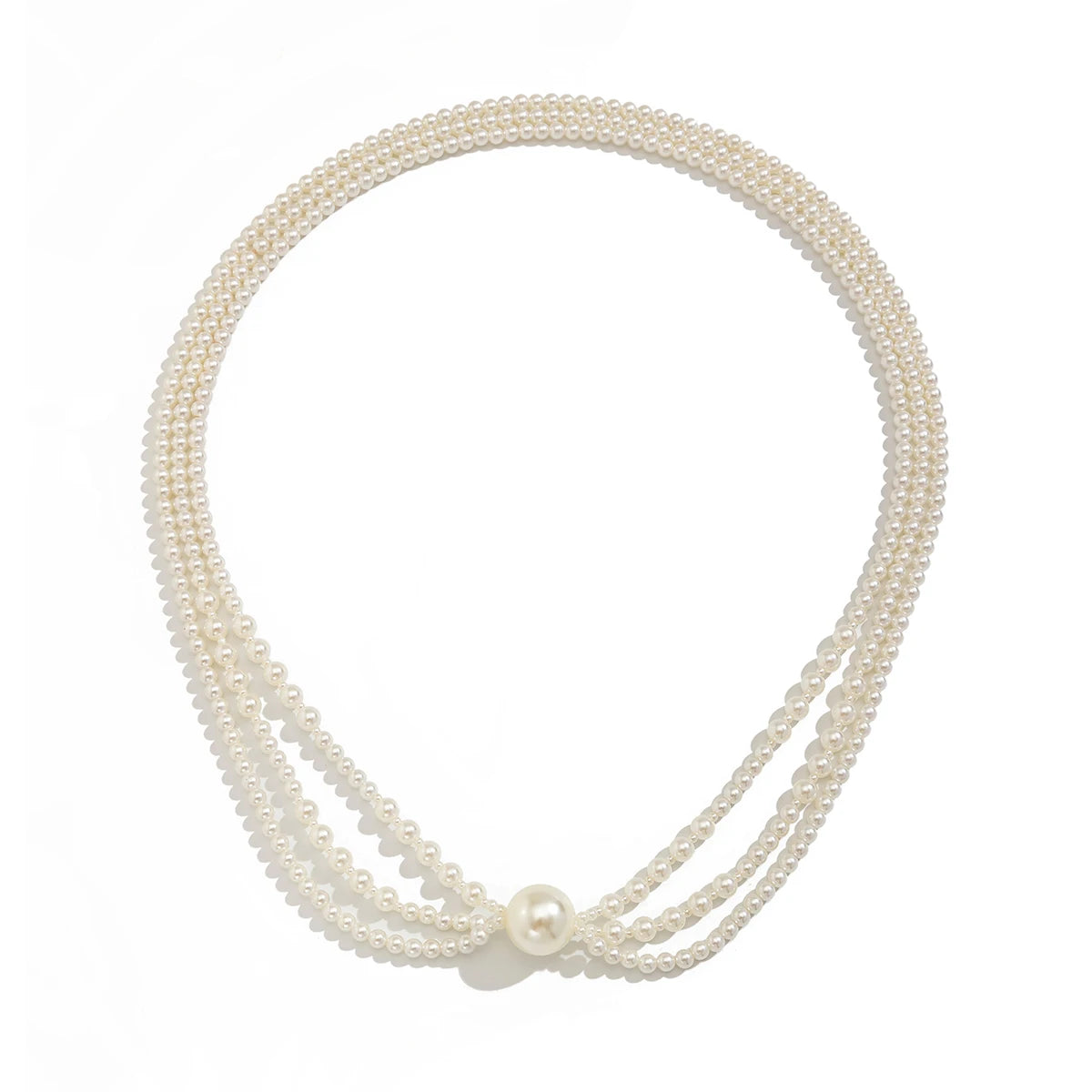 Baroque Multilayer Imitation Pearl Long Chain Necklace