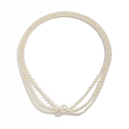 Baroque Multilayer Imitation Pearl Long Chain Necklace