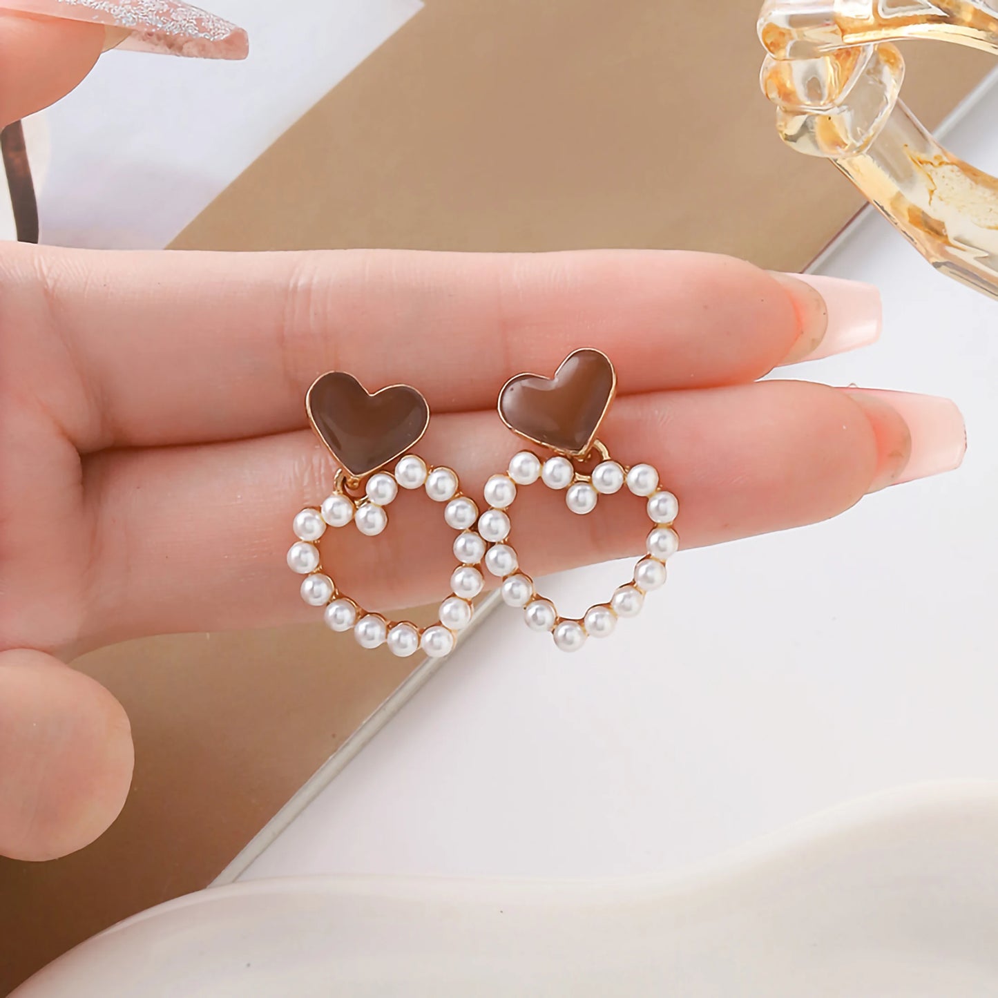 Pearl Earrings For Women Fashion Jewelry Enamel