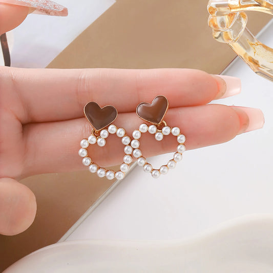 Pearl Earrings For Women Fashion Jewelry Enamel