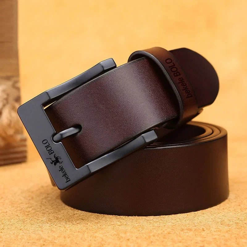 Men's Genuine Leather Belt  Alloy Pin Buckle