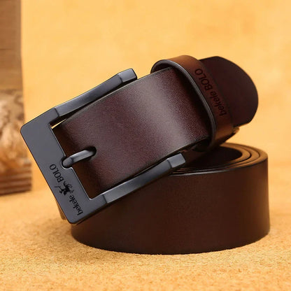 Men's Genuine Leather Belt  Alloy Pin Buckle