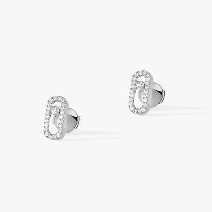 Diamond Zirconia Stud Earrings for Women Sterling Silver