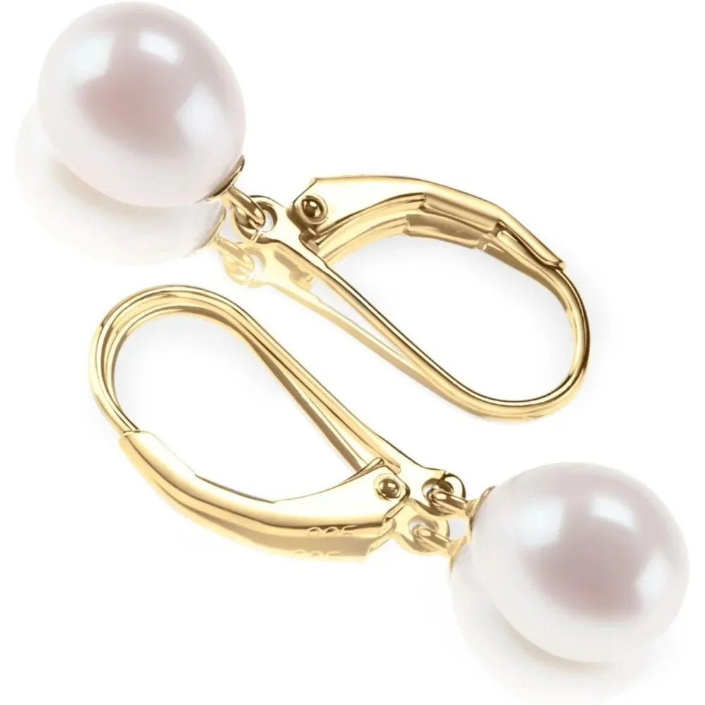 AAA+ Quality Freshwater Cultured Pearl Earrings  Dangle