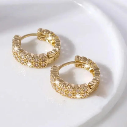 Bohemian Style Cubic Zirconia Hoop Earrings