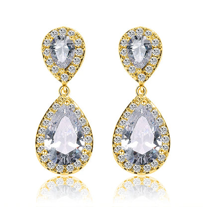 Classic Cubic Zirconia Tear Drop Earrings