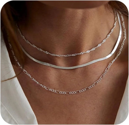 14K Gold Plated Layering  Women Necklaces Set