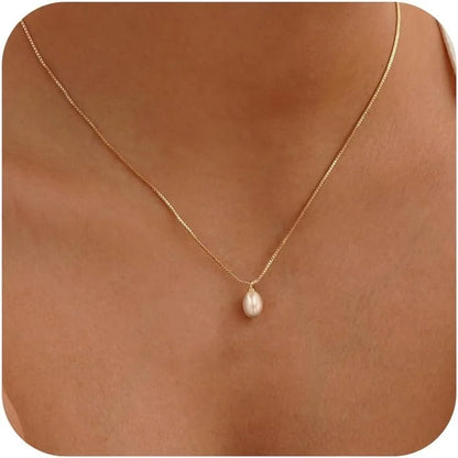 Pearl Choker Necklace for Women, 14k Gold Plated