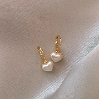 Classic Pearl Heart  Earrings Fashion Jewelry