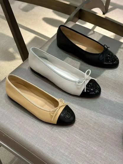 Flats Ballet  Comfortable Shoes  Sheepskin Round Toe