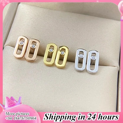 Diamond Zirconia Stud Earrings for Women Sterling Silver