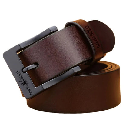 Men's Genuine Leather Belt  Alloy Pin Buckle