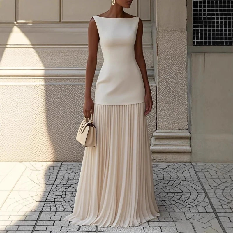Elegant Pleated Two-Piece Party Dress Set