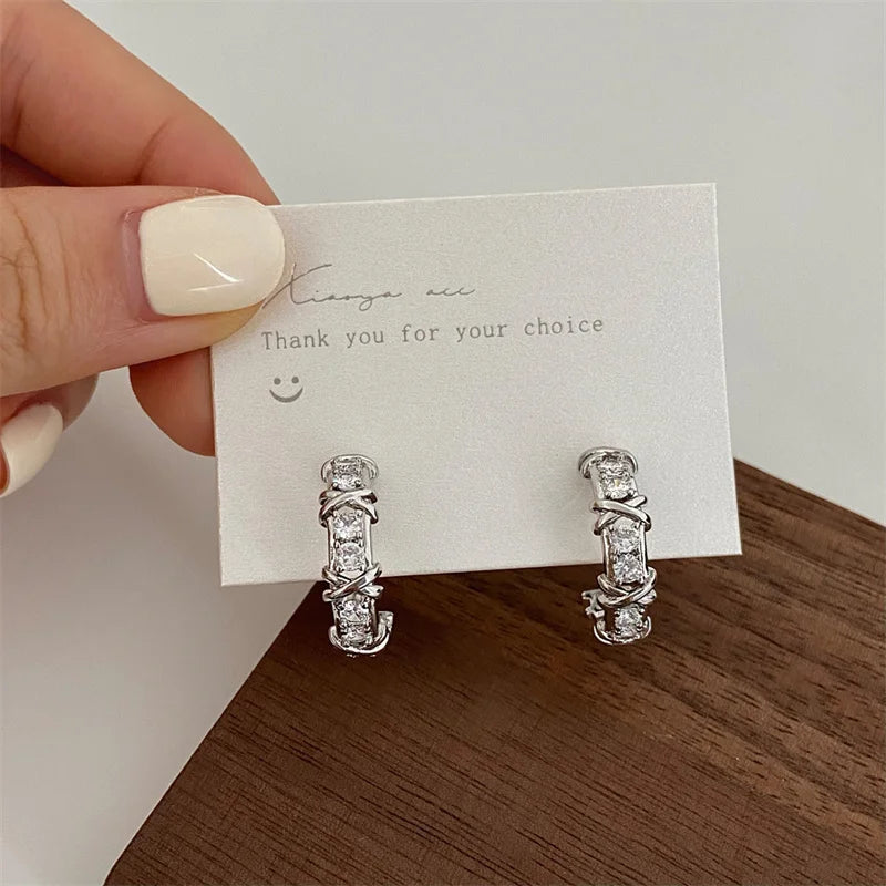 Stud Earrings Zirconia Jewelry for Women