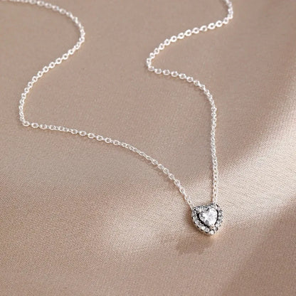 .925 Sterling Silver Necklace Zirconia Bow Exquisite Jewelry