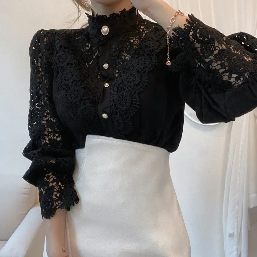 Long Sleeve Lace Blouse