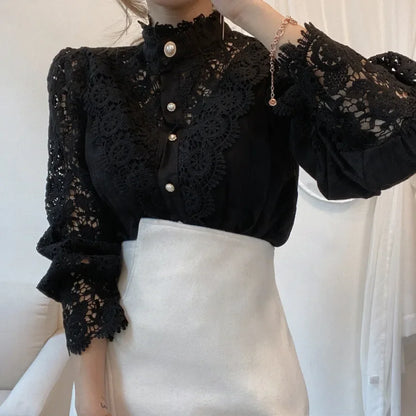Long Sleeve Lace Blouse