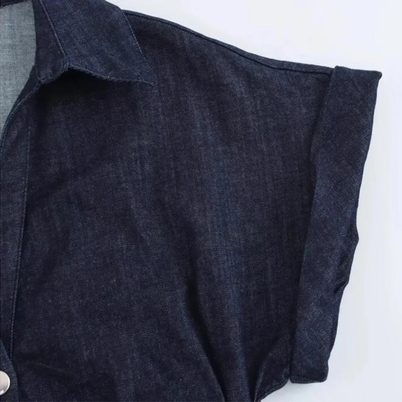 Denim Casual Midi Dress