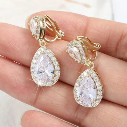 Classic Cubic Zirconia Tear Drop Earrings