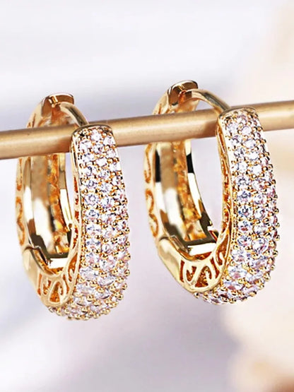 Hoop Earrings CZ Stone for Women