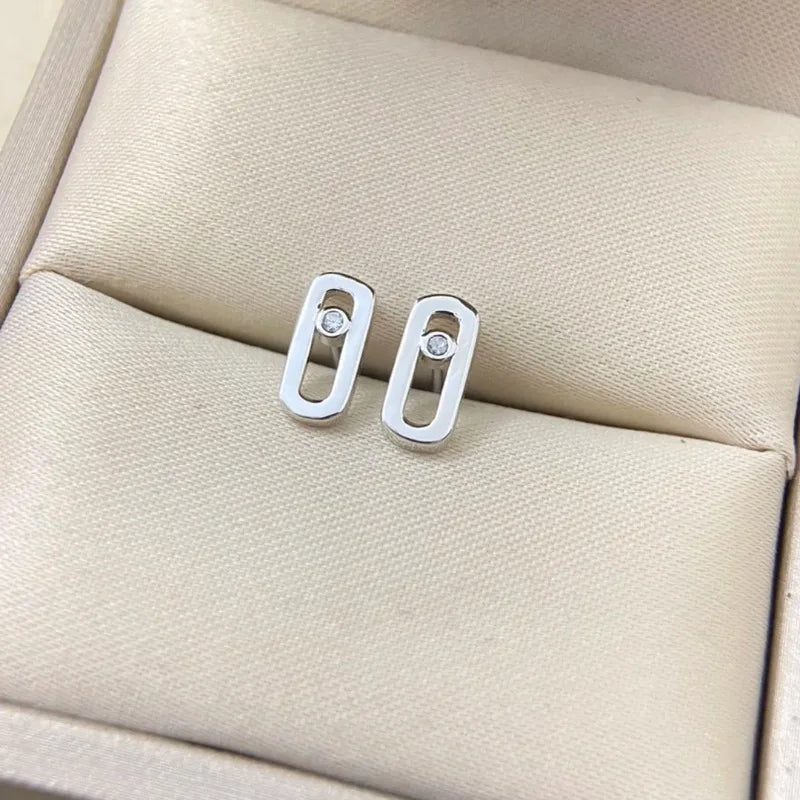 Diamond Zirconia Stud Earrings for Women Sterling Silver