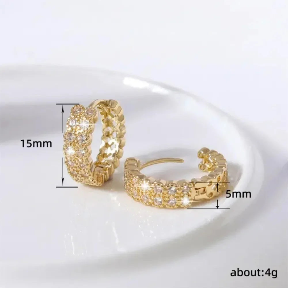 Bohemian Style Cubic Zirconia Hoop Earrings