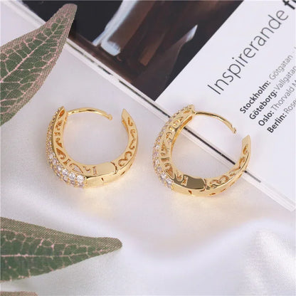 Hoop Earrings CZ Stone for Women