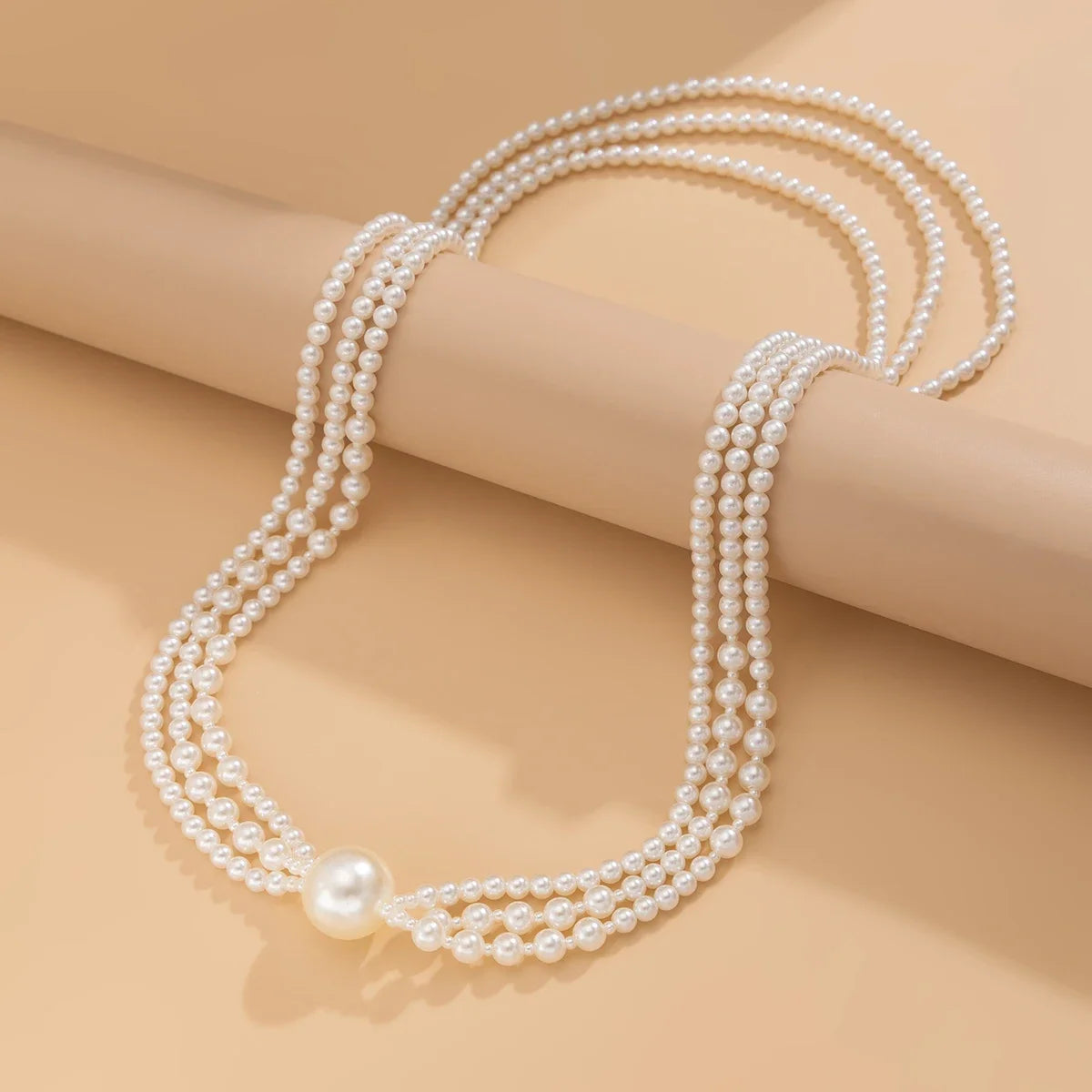 Baroque Multilayer Imitation Pearl Long Chain Necklace