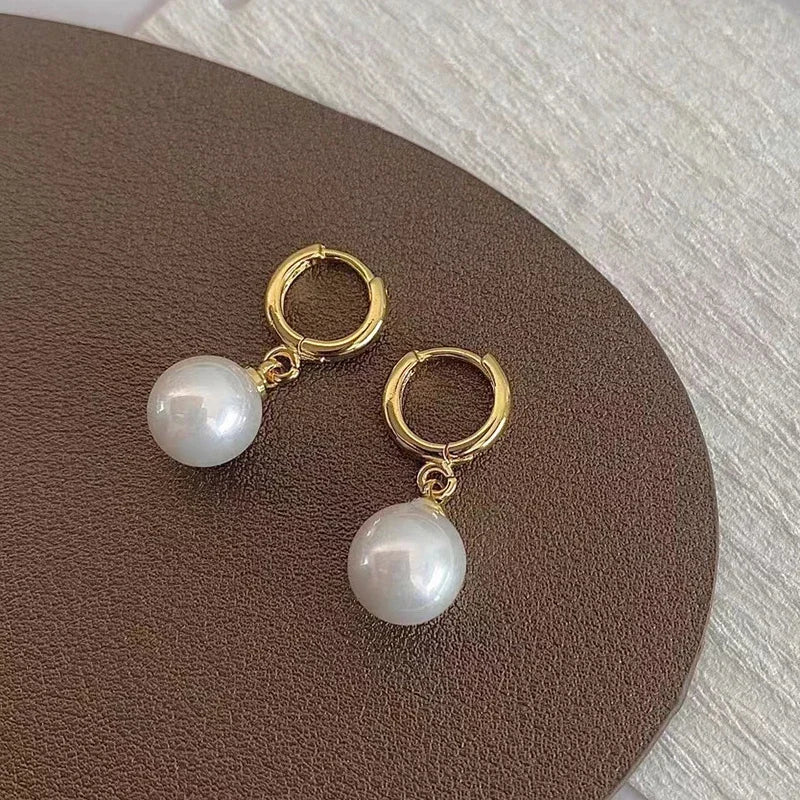Fashion Pearl Dangled Earrings Wedding Stainless Steel