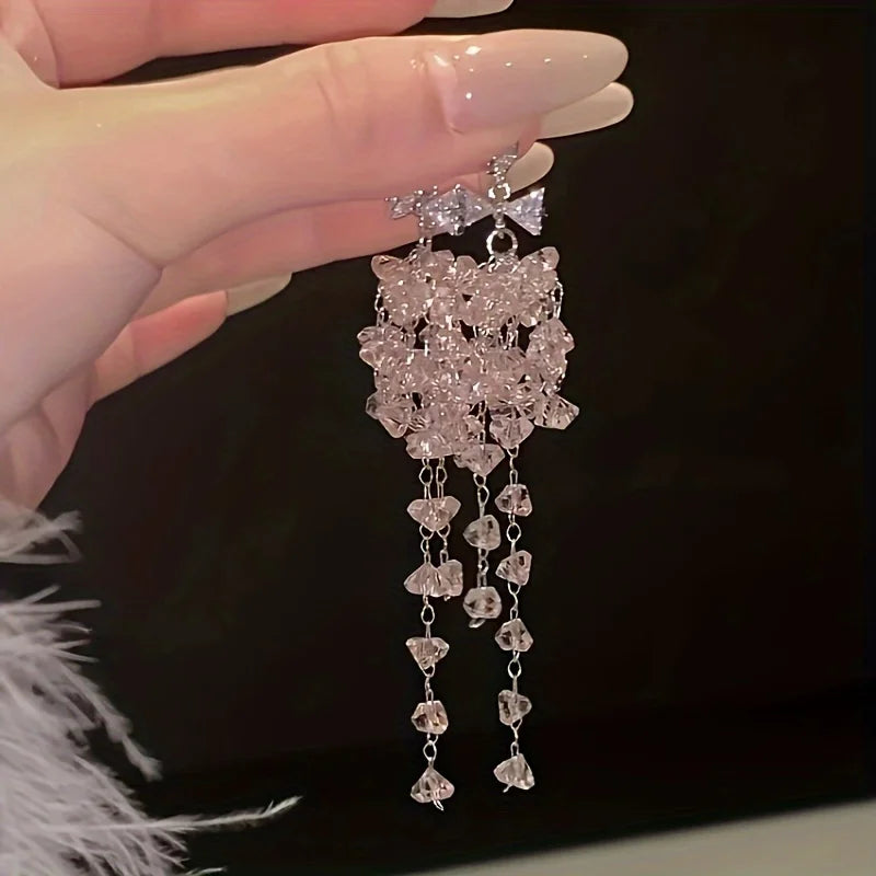 New Fashion Light Luxury Long Tassel Earrings