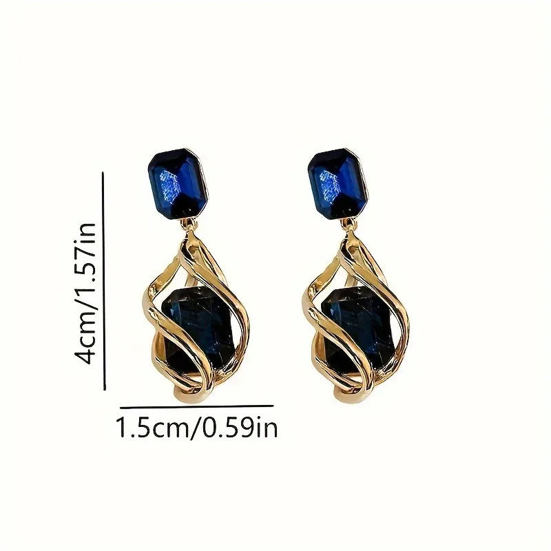 Dangle Earrings – Cubic Rhinestone Elegance