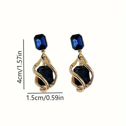 Dangle Earrings – Cubic Rhinestone Elegance