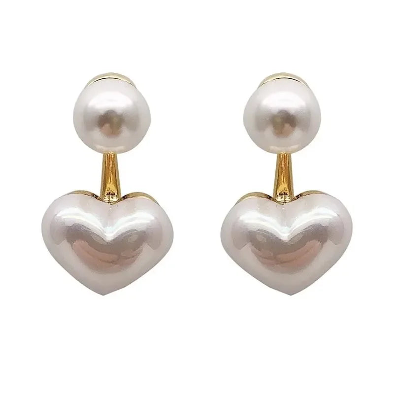 Elegant Pearl Necklace Heart Pendant  Imitation Pearls