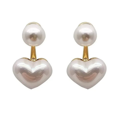 Elegant Pearl Necklace Heart Pendant  Imitation Pearls