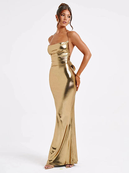 Long Dresses Strap Clubwear Backless Halter Bandage