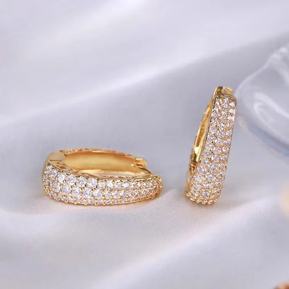 Hoop Earrings CZ Stone for Women
